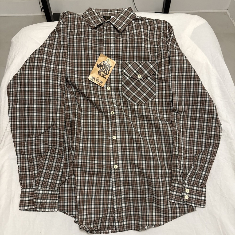 Sears style works for teens medium NWT long sleeve button up mint vintage New
